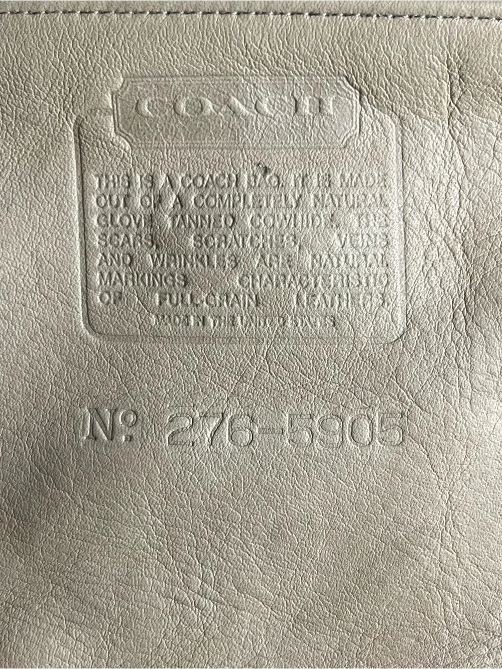 Vintage Coach Hudson Bag 9905 Leather Satchel Doctor Bag Made in USA Putty